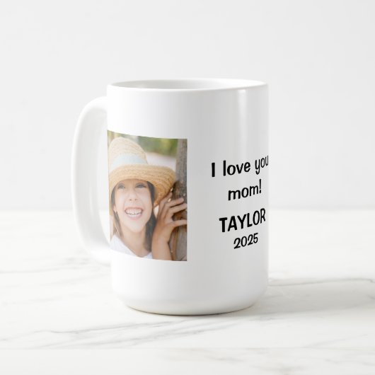 Aangepaste Mok voor mama met foto's (Voorkant links)