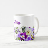 Aangepaste Mok voor mama met paarse bloemen (Voorkant rechts)