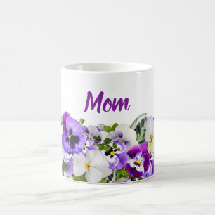 Aangepaste Mok voor mama met paarse bloemen