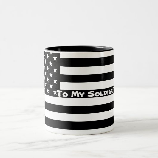 Aangepaste Mok Voor mijn soldaat zwart wit patriot (Center)