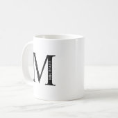 Aangepaste Mok voor monogram en naam koffie (Voorkant links)