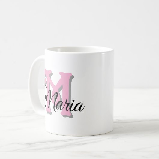 Aangepaste Mok voor monogram naam (Voorkant links)