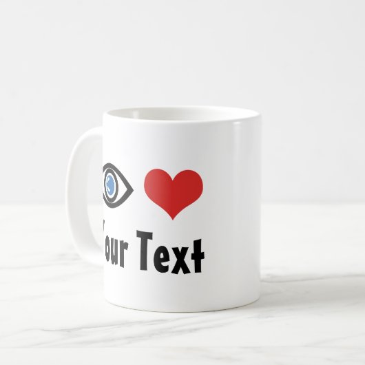 Aangepaste Mok voor ooghart (I-liefde) (Voorkant links)