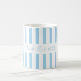 aangepaste mok voor papa, babyblauwe gestreepte mo