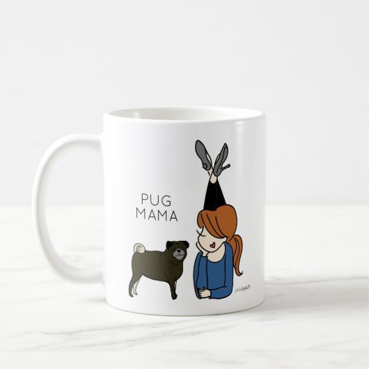 Aangepaste Mok voor Pug Mama Coffee (Links)