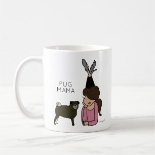 Aangepaste Mok voor Pug Mama Coffee