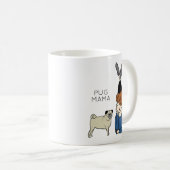 Aangepaste Mok voor Pug Mama Coffee (Voorkant rechts)