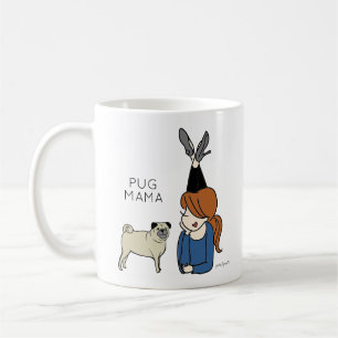 Aangepaste Mok voor Pug Mama Coffee