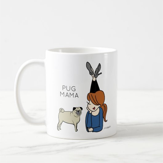 Aangepaste Mok voor Pug Mama Coffee (Links)