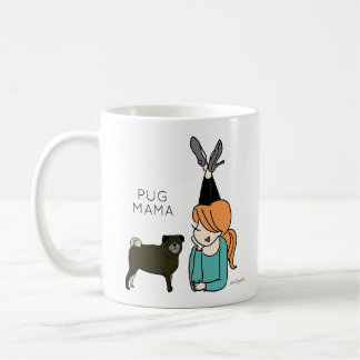 Aangepaste Mok voor Pug Mama Coffee