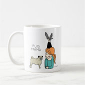 Aangepaste Mok voor Pug Mama Coffee (Links)