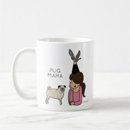 Aangepaste Mok voor Pug Mama Coffee
