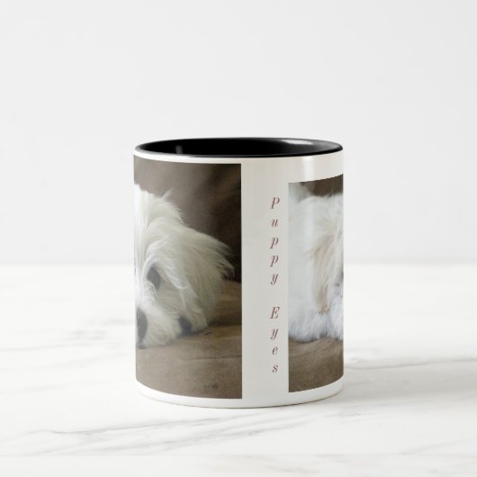 Aangepaste Mok voor Puppy Eyes Maltese (Center)