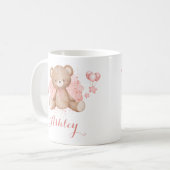 Aangepaste Mok voor roze Teddy Bear Coffee (Voorkant links)