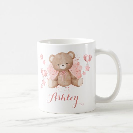 Aangepaste Mok voor roze Teddy Bear Coffee (Rechts)