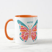 Aangepaste mokken voor Butterfly-monogram met styl (Links)