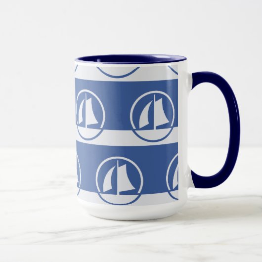 Aangepaste mokken voor het patroon met zeilboot (Rechts)