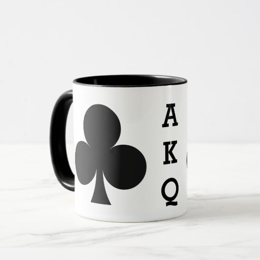 Aangepaste mokken voor kaartspelers - Clubs (Voorkant links)