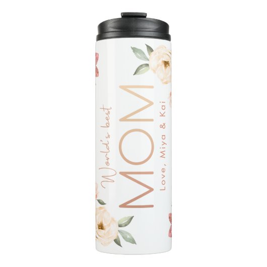 Aangepaste MOM-floraaltrommel Thermosbeker (Voorkant)