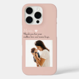 Aangepaste "Mom" Foto Telefoonhoes met Hart iPhone 16 Pro Hoesje