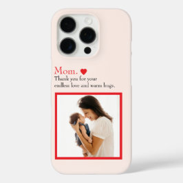 Aangepaste "Mom" Foto Telefoonhoes met Hart iPhone 16 Pro Hoesje