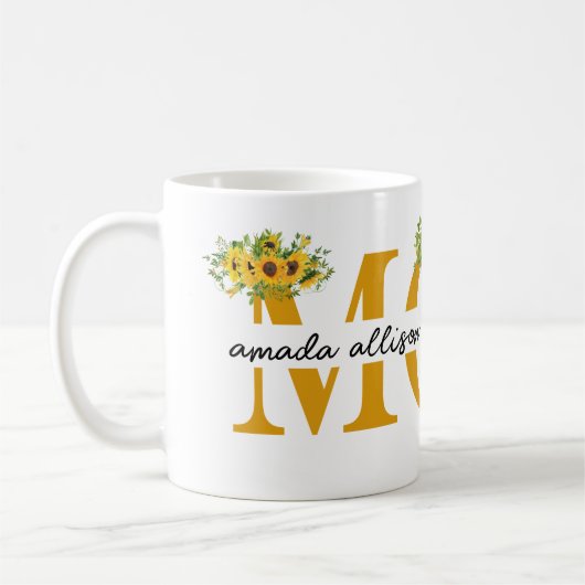 Aangepaste MOM-koffie Mok met kindernamen (Links)