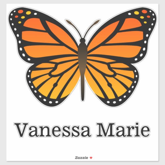 Aangepaste Monarch Vlinder Vinyl Contour XL Sticke Sticker (Vel)