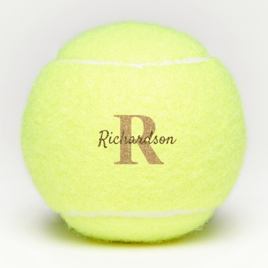 Aangepaste mongramnaam tennisballen (Voorkant)