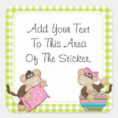Aangepaste Monkey Slumber Party Stickers (Voorkant)