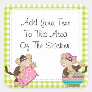 Aangepaste Monkey Slumber Party Stickers