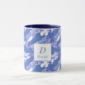 Aangepaste Monochromatische Blauwe Bultrug Walvis Mok (Midden)