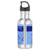 Aangepaste monochrome blauwe Mandala waterflacon Waterfles (Achterkant)