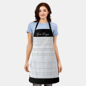 Aangepaste monochrome keuken Schort | Zwart & Wit (Gedragen)