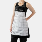Aangepaste monochrome keuken Schort | Zwart & Wit (Insitu)