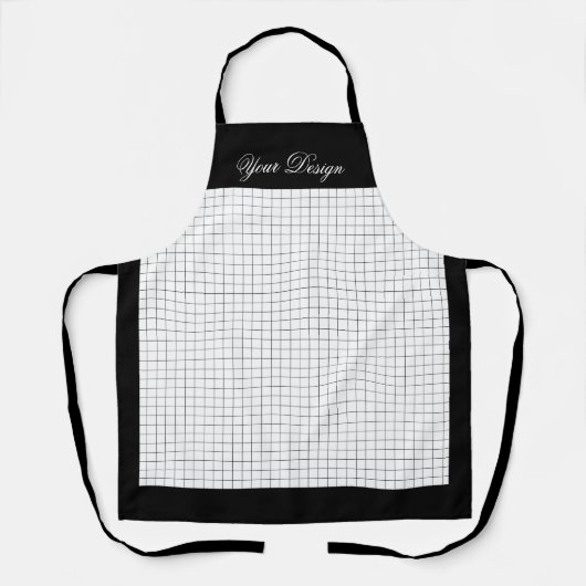 Aangepaste monochrome keuken Schort | Zwart & Wit (Voorkant)