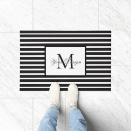 Aangepaste Monochrome Monogram Deurmat