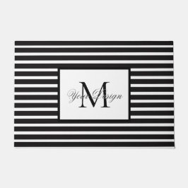 Aangepaste Monochrome Monogram Deurmat