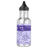 Aangepaste monochrome Paarse Mandala waterflesje Waterfles (Rechts)