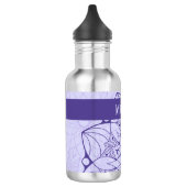 Aangepaste monochrome Paarse Mandala waterflesje Waterfles (Links)
