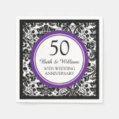 Aangepaste Monogram 50e Jubileum servet Paarse (Voorkant)