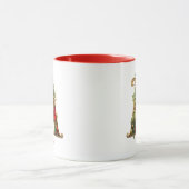 Aangepaste  Monogram A Christmas Red Gold Mok (Midden)
