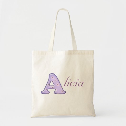 Aangepaste monogram A Naam canvas tas (Voorkant)