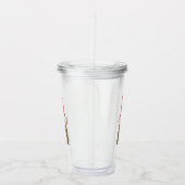 Aangepaste monogram A roze luipaard Acryl Drinkbeker (Rechts)