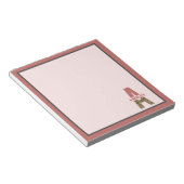 Aangepaste monogram A roze luipaard Notitieblok (Schuin)