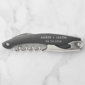 Aangepaste monogram Aangepaste huwelijksvoorkeur Kurkentrekker (Achterkant)