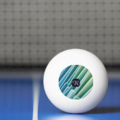Aangepaste Monogram Abstract Blauw Groen Ping Pong Pingpongbal (Net)