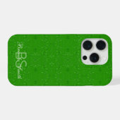 Aangepaste monogram Abstract patroonveer groen iPhone Hoesje (Achterkant horizontaal)