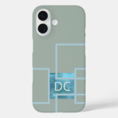 Aangepaste monogram abstracte geometrische salie g Case-Mate iPhone case (Achterkant)