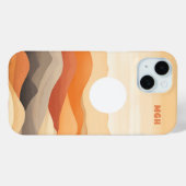 Aangepaste Monogram Abstracte landschapsillustrati Case-Mate iPhone Case (Achterkant (horizontaal))