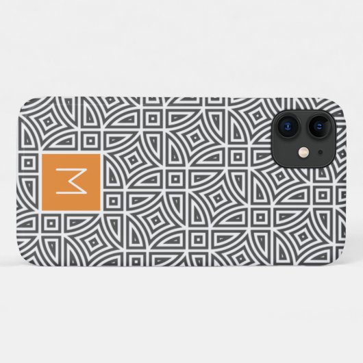 Aangepaste monogram Abstracte patroontelefoongeval Case-Mate iPhone Case (Achterkant (horizontaal))